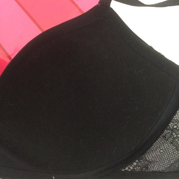 VICTORIAS SECRET VERY SEXY PUSH UP BRA BLACK SATIN AND LACE SIZE 32D - Picture 7 of 16